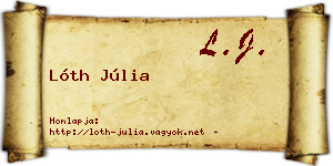 Lóth Júlia névjegykártya